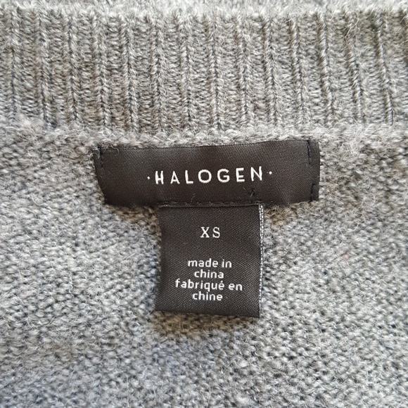 Halogen Gray Tie Bell Sleeve Hi-Lo Sweater XS - Picture 7 of 8